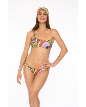 Bikini Fascia Monospalla con Catena Multicolor